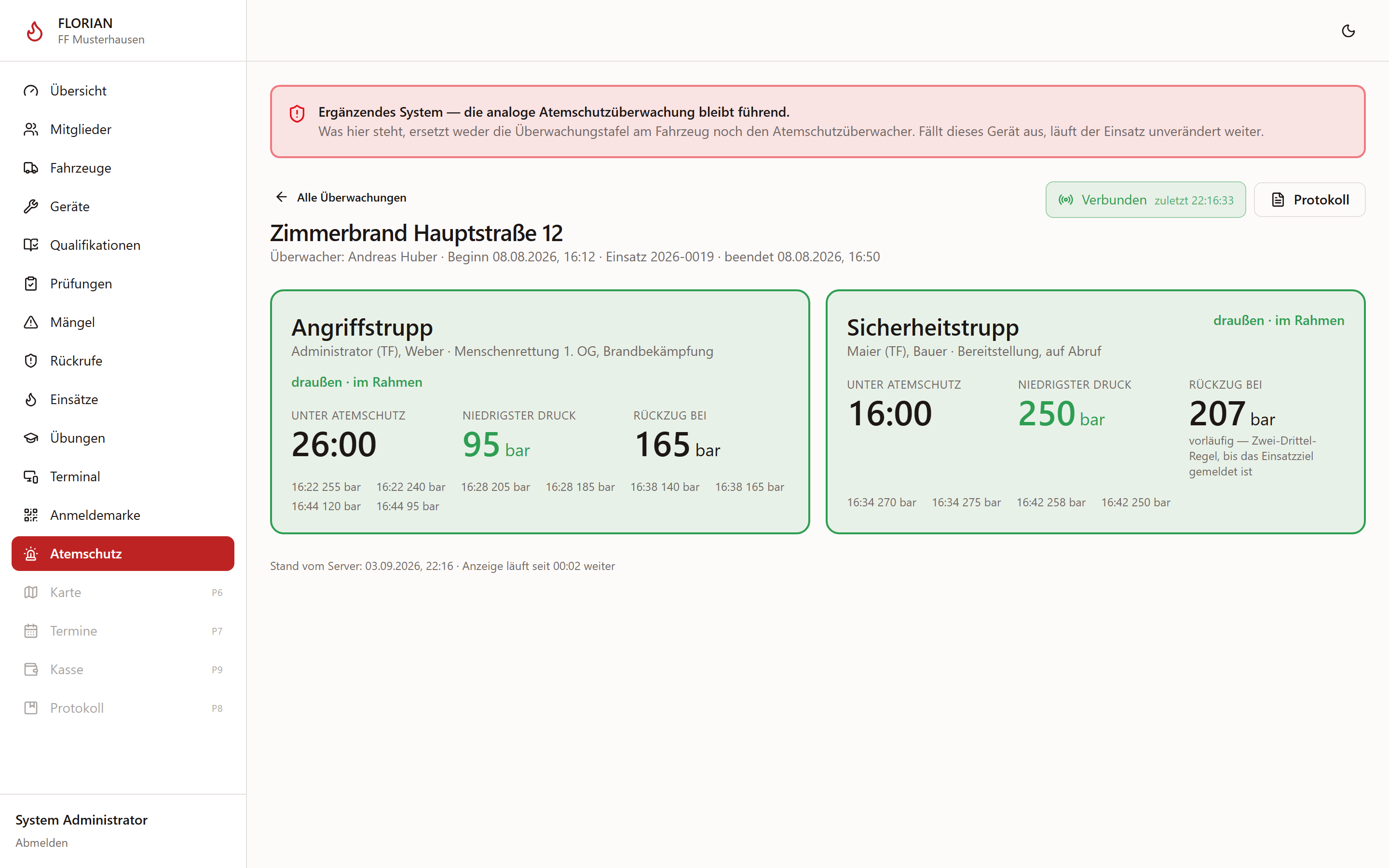 Überwachungsschirm
