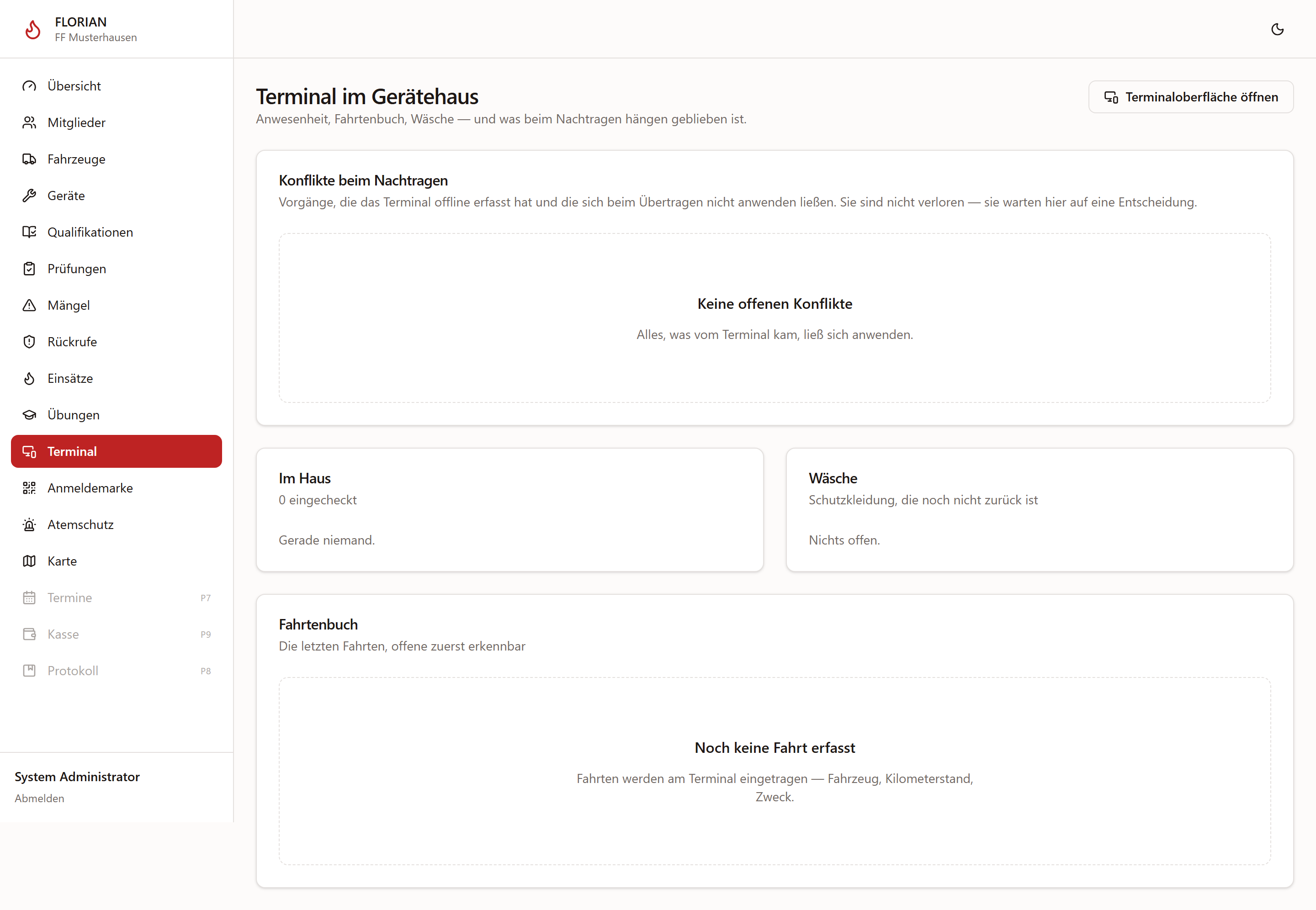 Terminalübersicht
