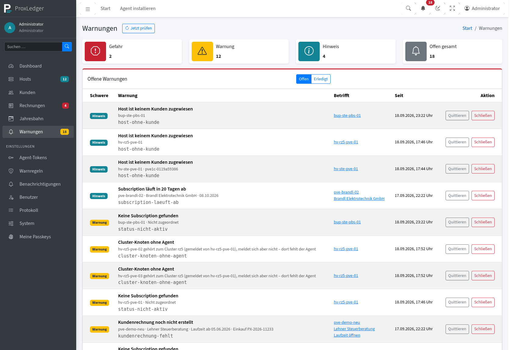 Warnungen