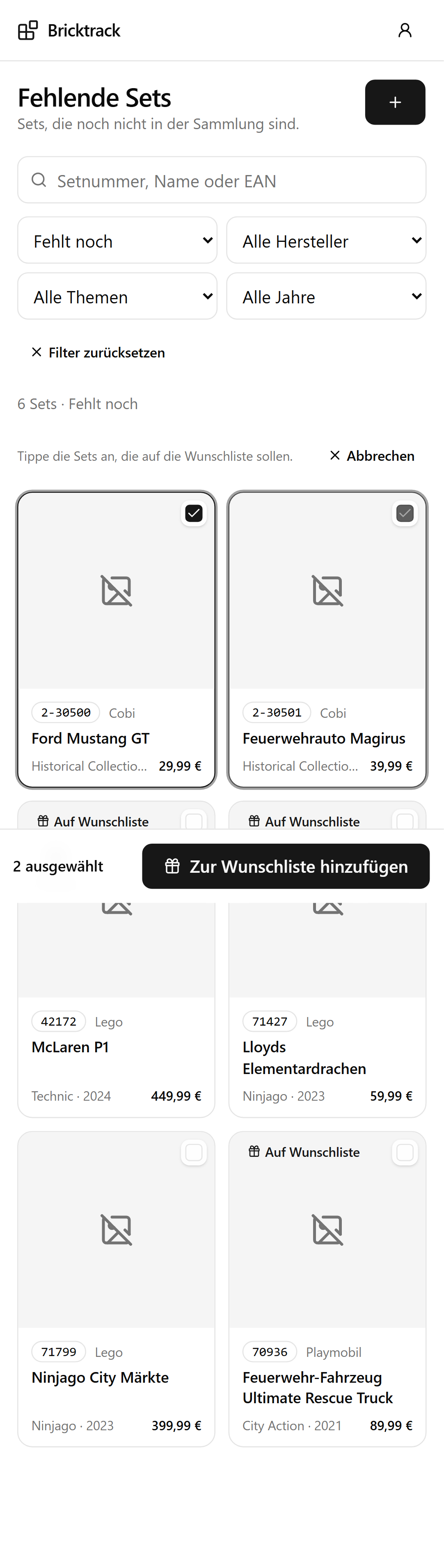 Mehrfachauswahl