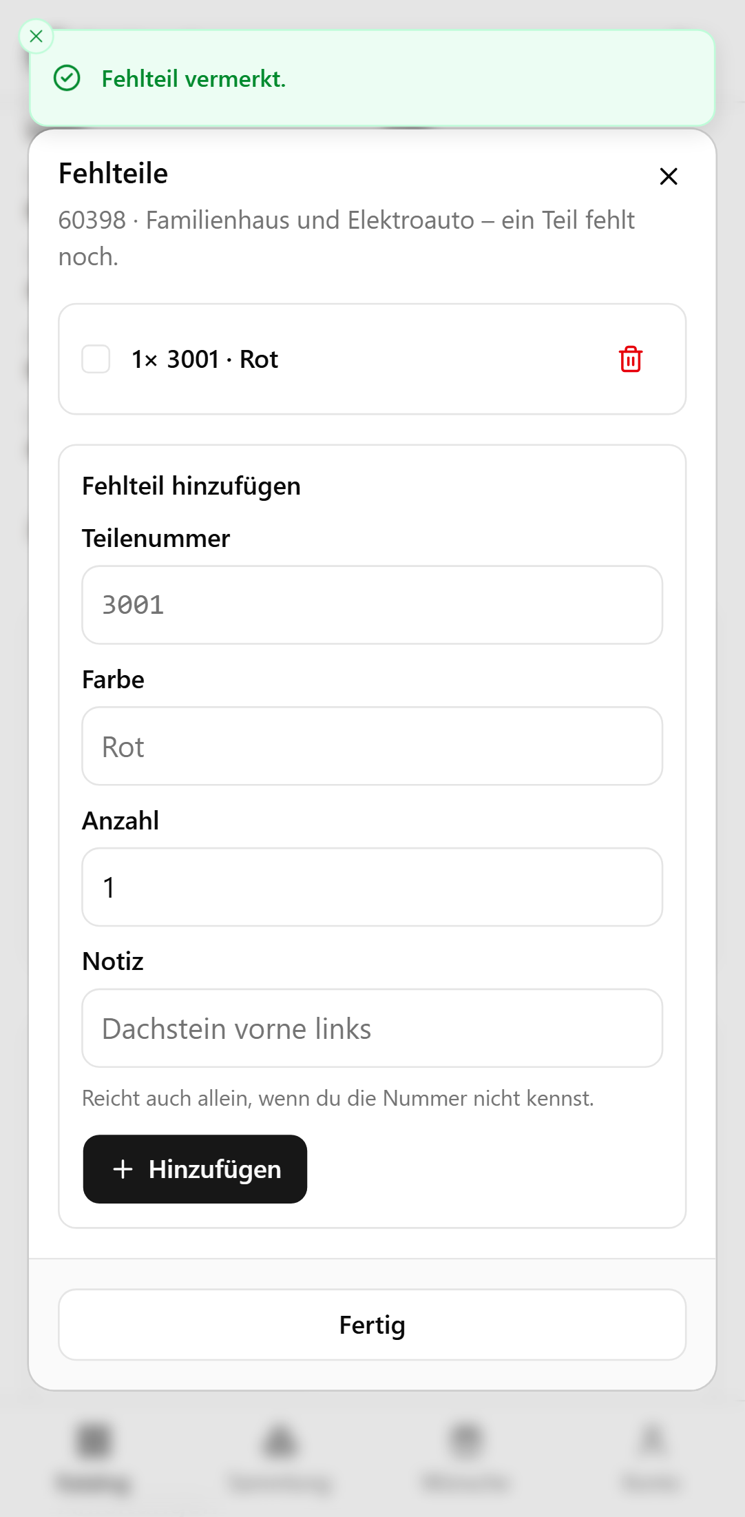 Fehlteile