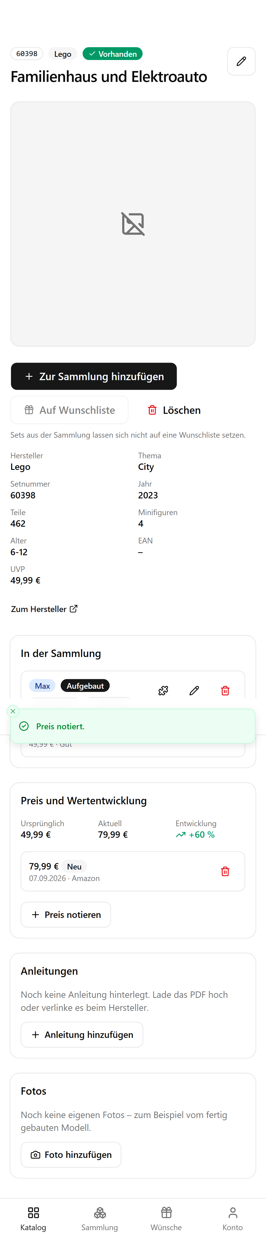 Preis und Wertentwicklung