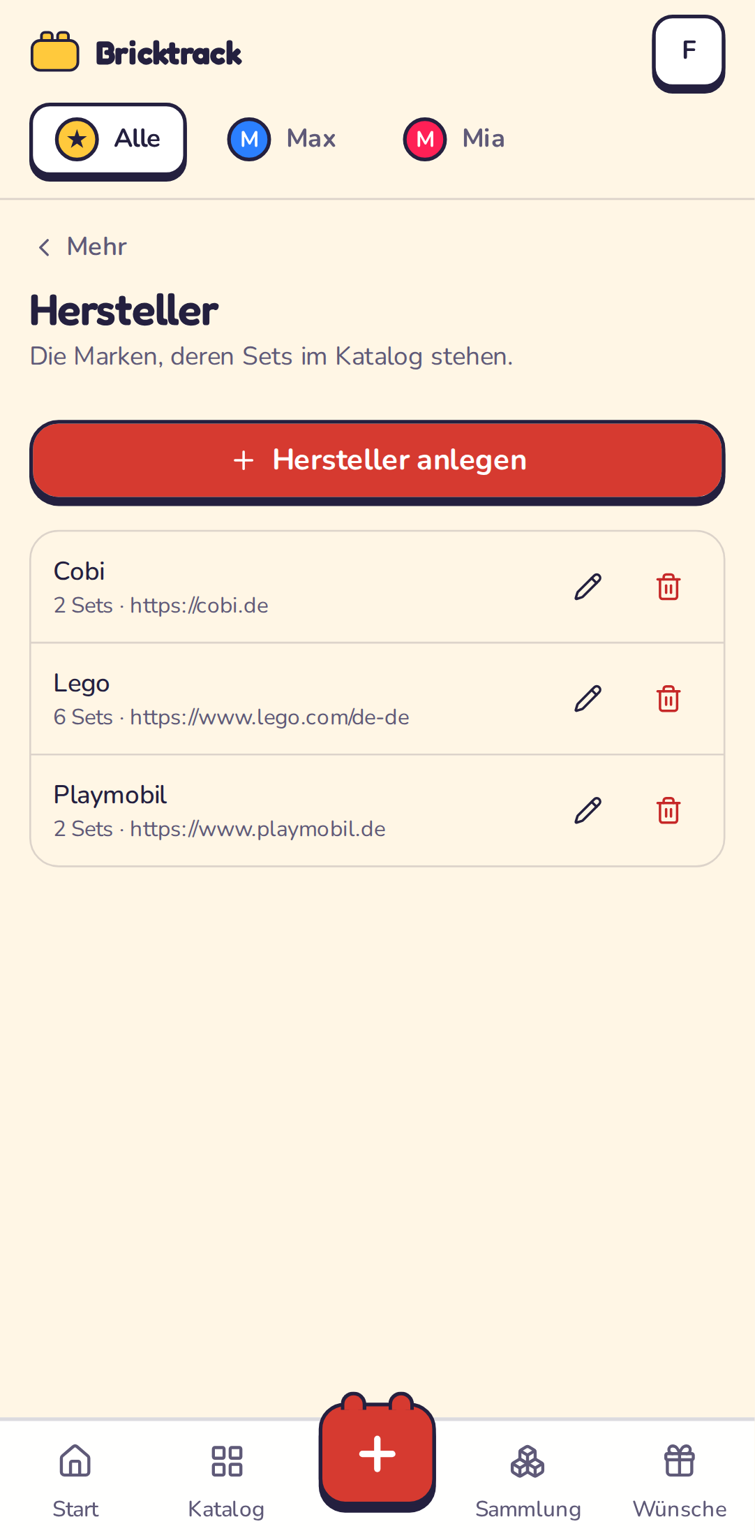 Hersteller verwalten