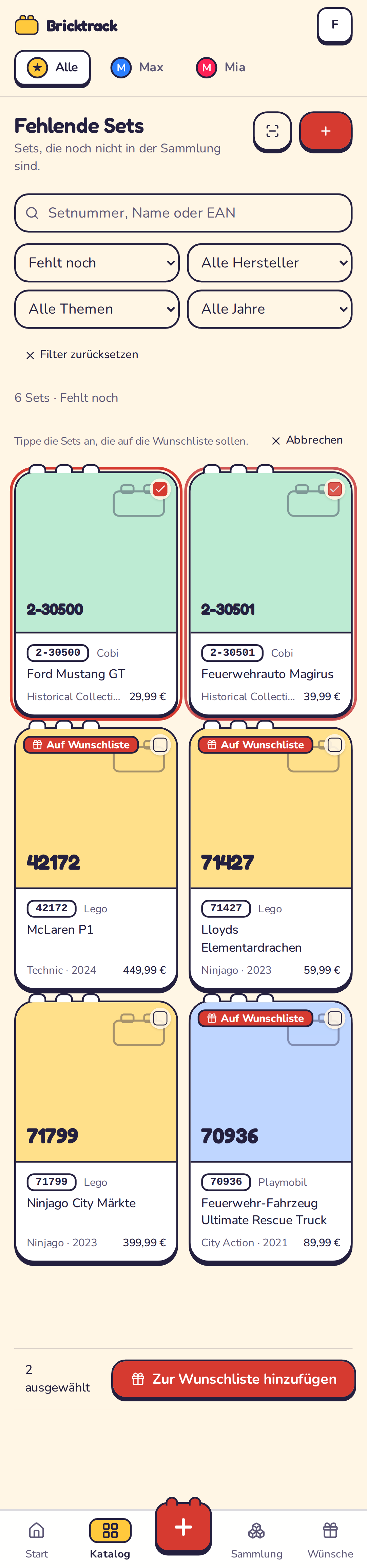 Mehrfachauswahl