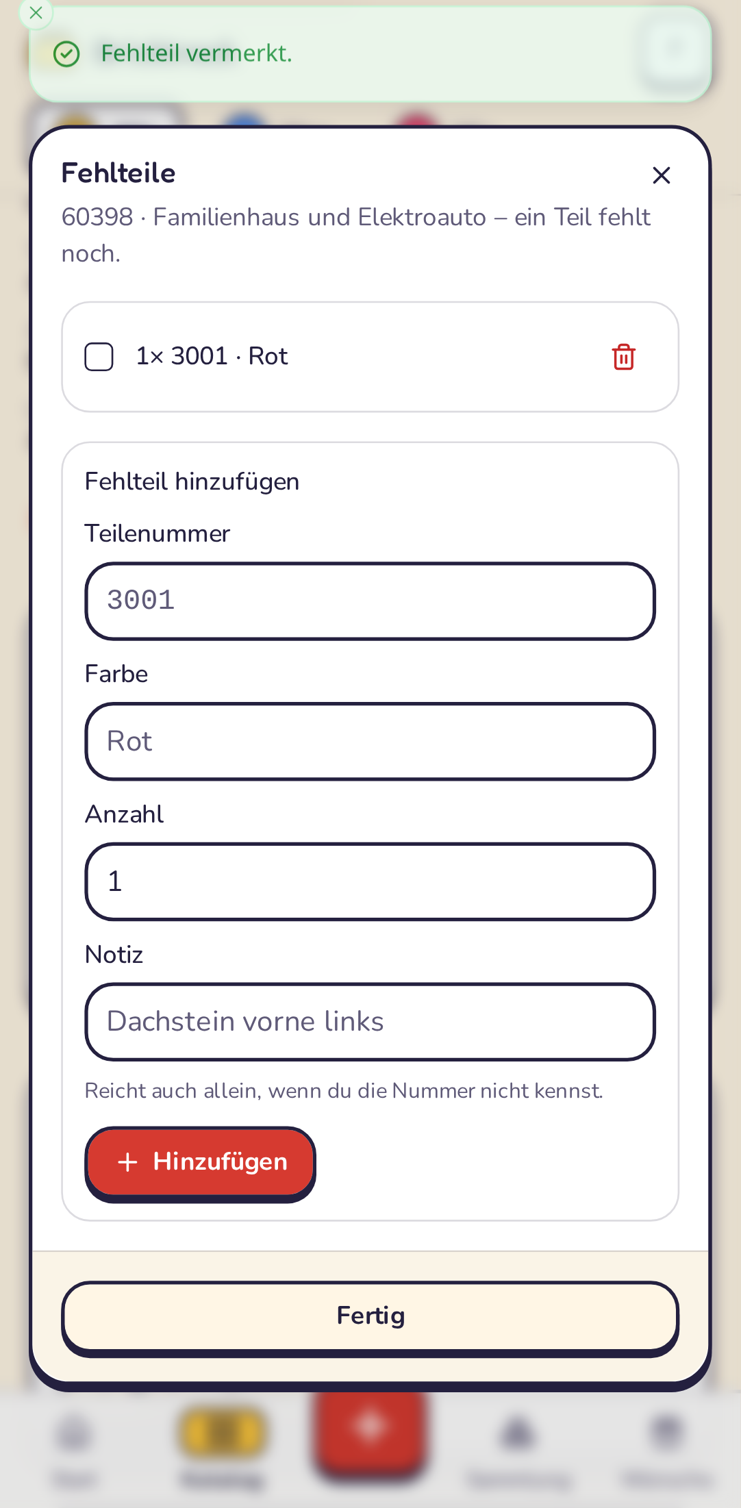 Fehlteile