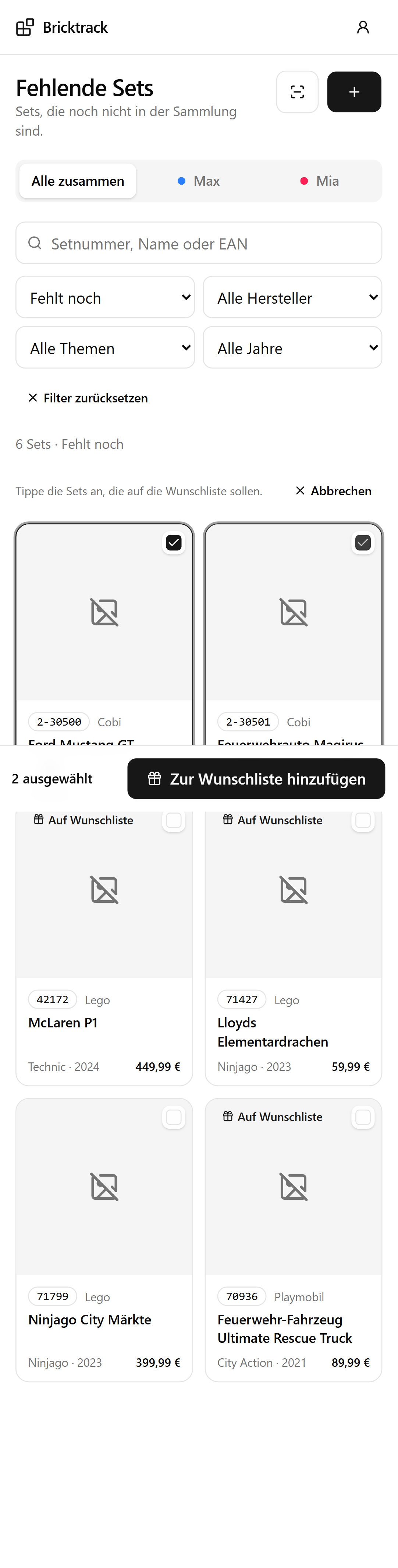 Mehrfachauswahl