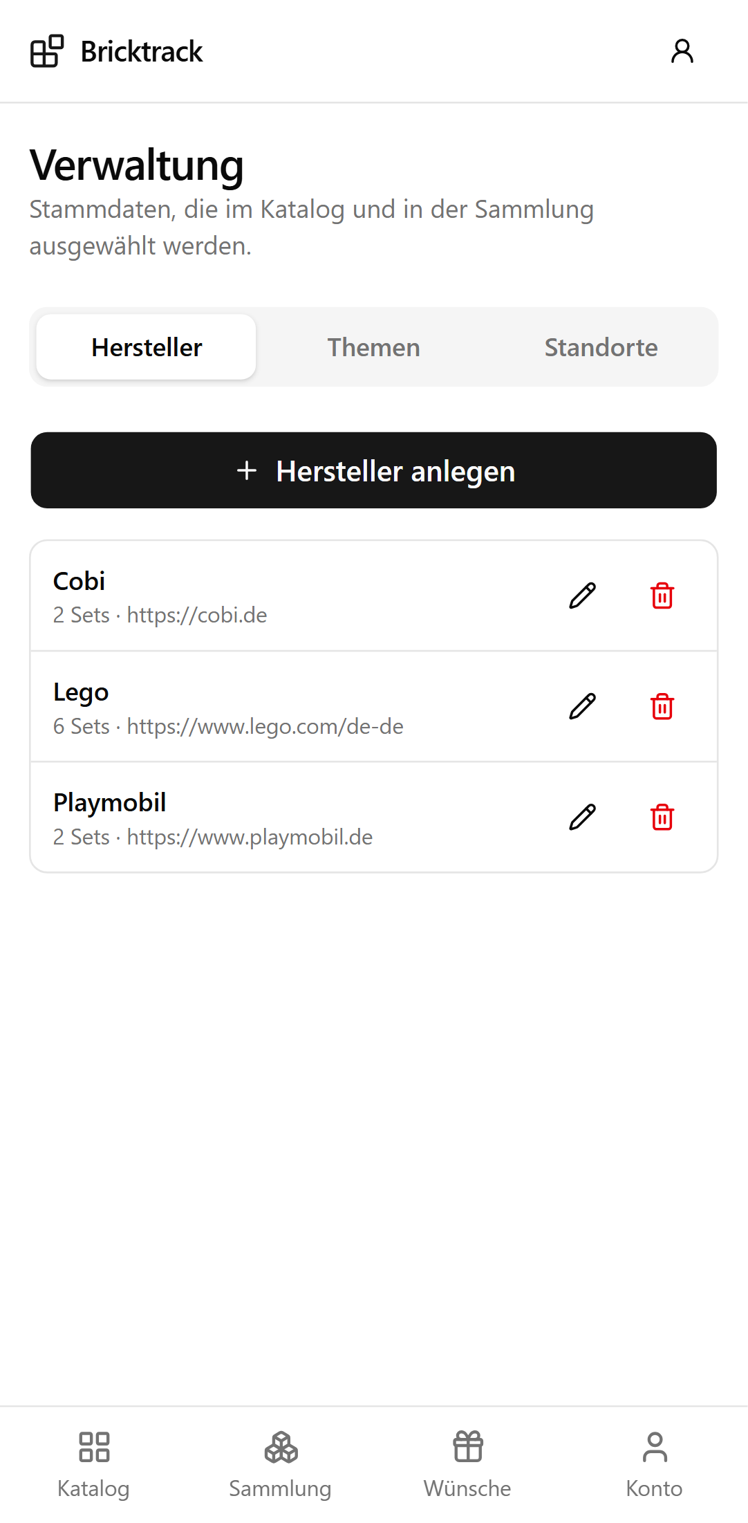 Hersteller verwalten