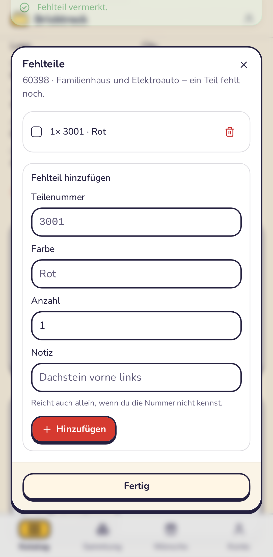 Fehlteile