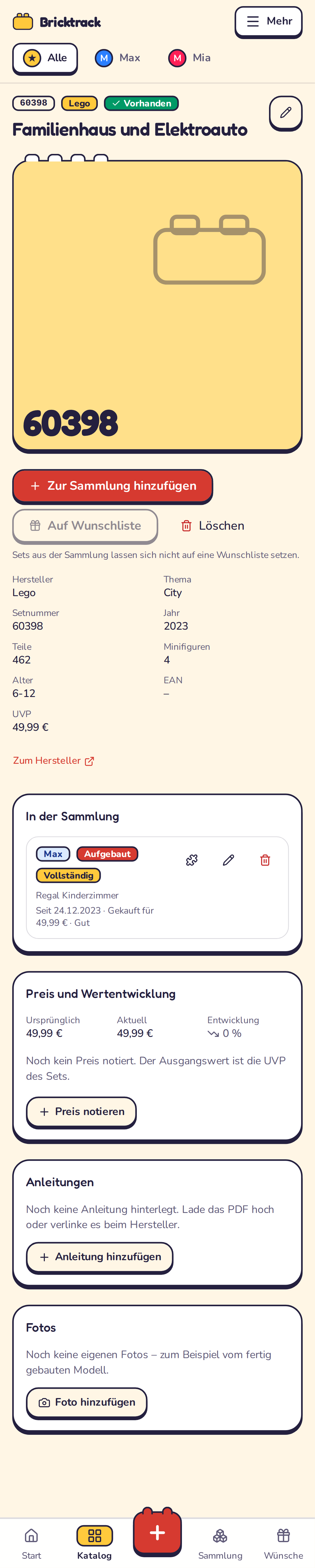Set-Detailseite