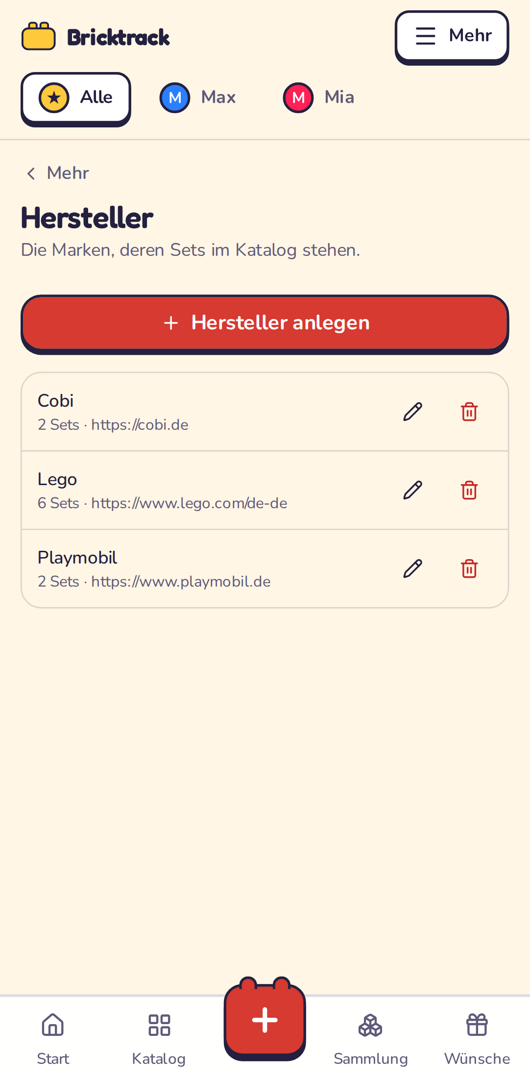 Hersteller verwalten