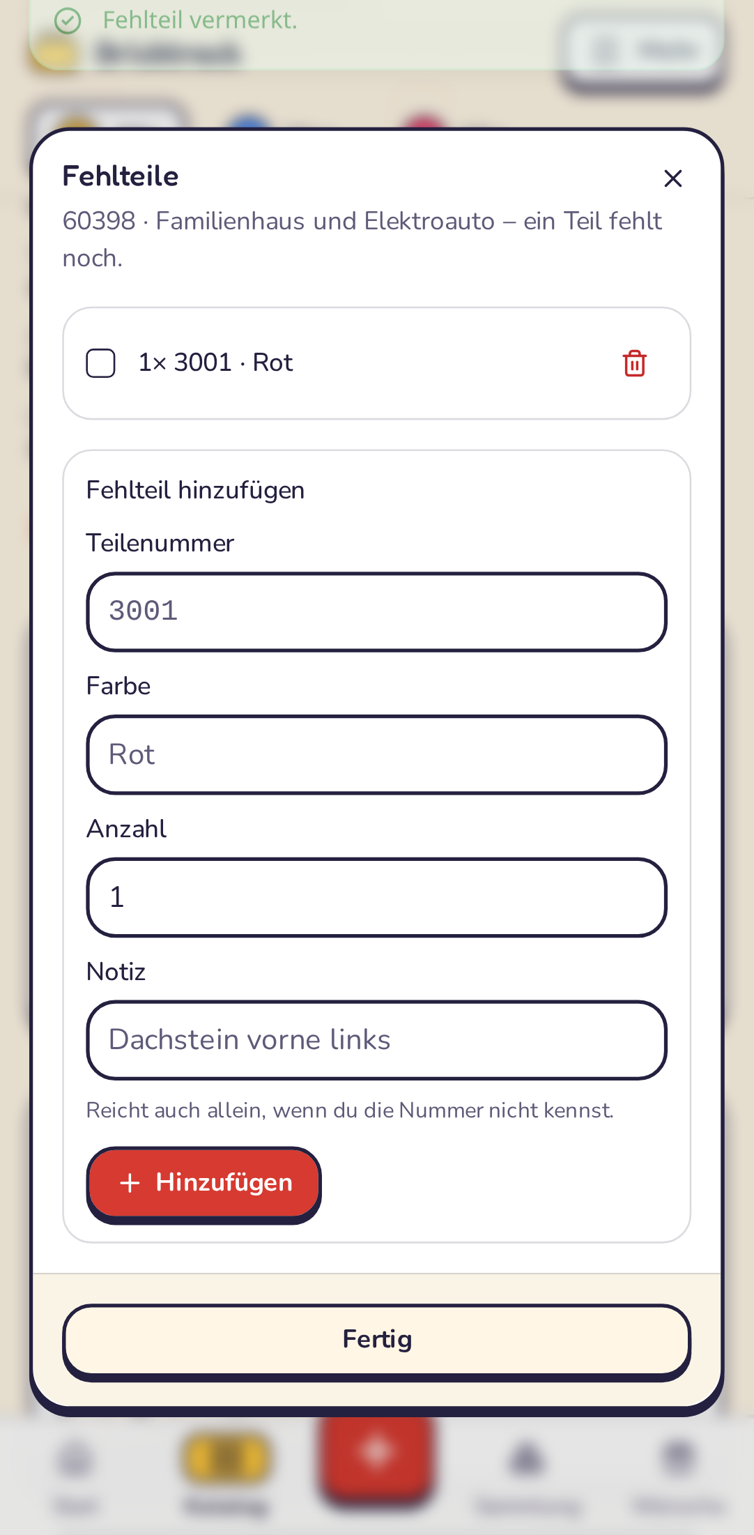 Fehlteile