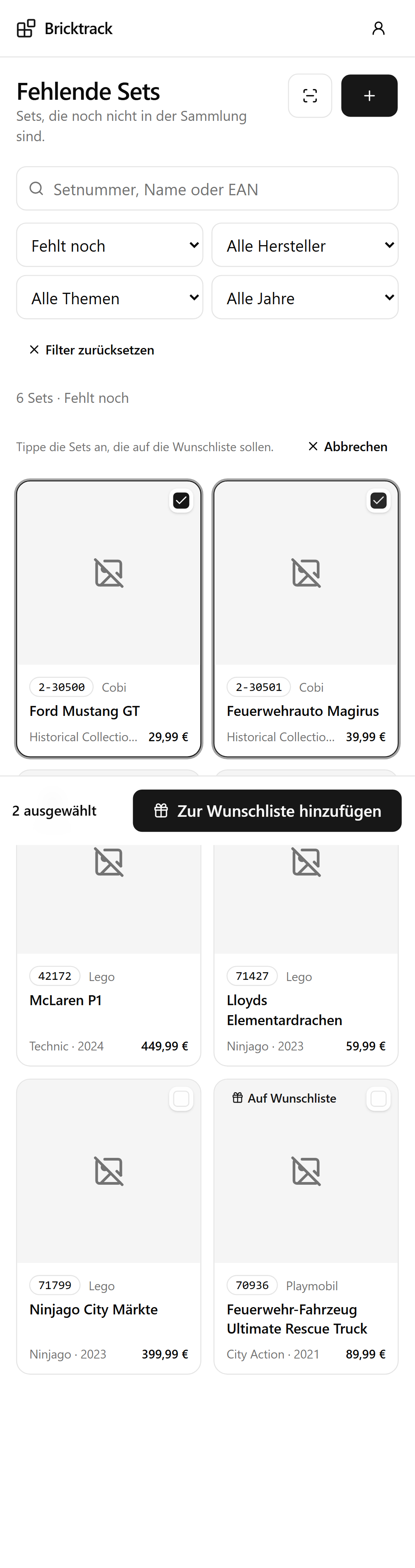 Mehrfachauswahl