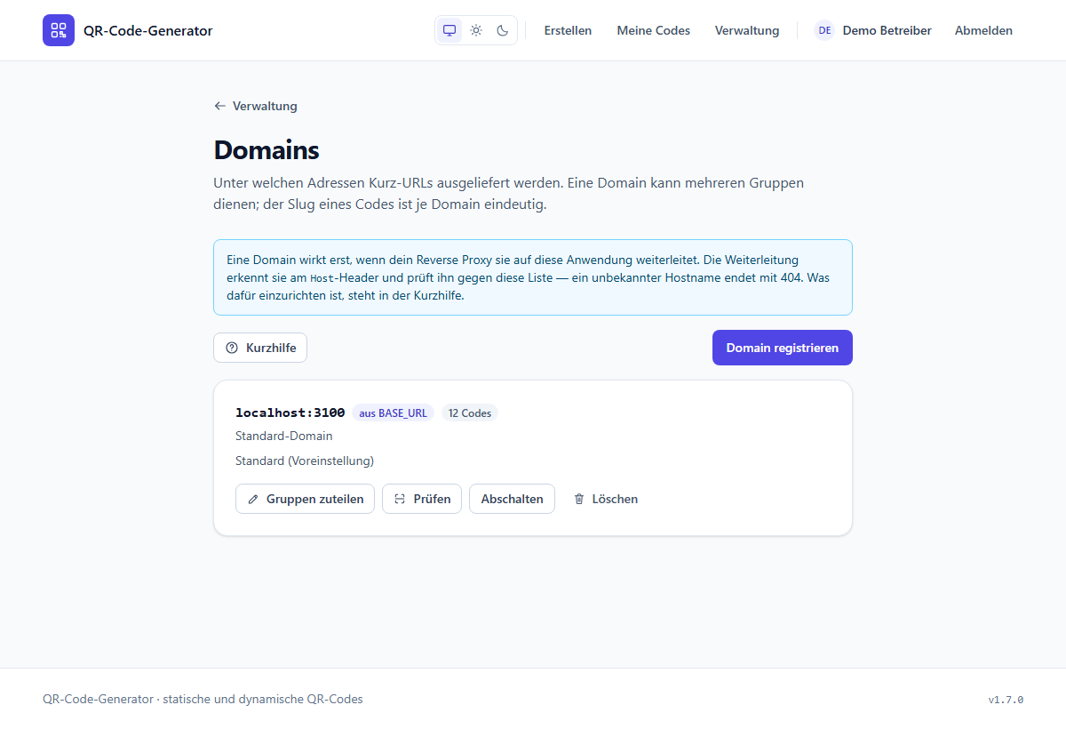 Domains verwalten